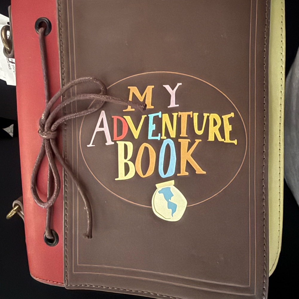 Loungefly Brown "My Adventure Book" Multicolor Lettering Shoulder Bag